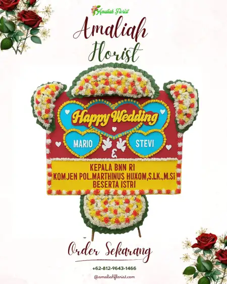 Papan Bunga Pernikahan Bagung